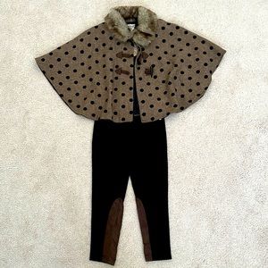 Girls Savannah Faux Fur Cape and Leggings Set